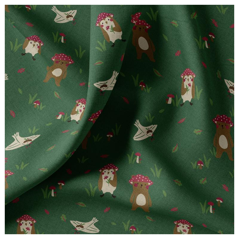 Printed Cotton GUMELO Forest / Red Multicolored